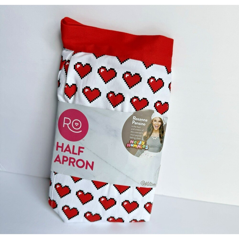 Rosanna Pansino Wilton Red Heart Nerdy Nummies Half Apron NWT